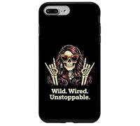 Wild Wired Unstoppable Rock Girl Skeleton, Rock'n Roll Party Case for iPhone 7 Plus/8 Plus