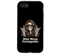 Wild Wired Unstoppable Rock Girl Skeleton, Rock'n Roll Party Case for iPhone SE (2020) / 7/8