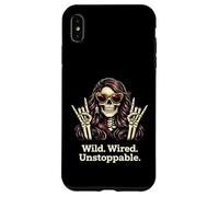 Wild Wired Unstoppable Rock Girl Skeleton, Rock'n Roll Party Case for iPhone XS Max