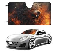 Wild Wolf in The Fire Car Windshield Sun Shade Keep Car Interior Cool 51"x28" Folding Front Window Sun Shade, Heat Shield for SUV, Truck, Blocks UV