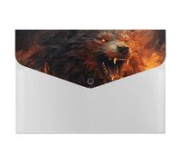 Wild Wolf in The Fire File Folder 6-Pocket, Waterproof Accordion File Organizer with Snap Closure, Expanding Document Holder for Office, Home