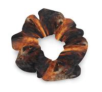 Wild Wolf in The Fire Hair Scrunchies for Women No Damage, Soft Elastic Hair Ties with Fashionable Printed Patterns, Satin Scrunchy Hairbands for Ponytail, Bun, Workout & Sleep