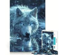 Wild Wolf in The Snow Jigsaw Puzzle 1000 Piece Focus Boost Fun Advanced Laser Cutting Tech Travel-friendly Brain Game Gift (38x52cm)