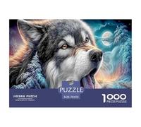 Wild Wolf Jigsaw Puzzles 1000 Piece Wildlife Puzzles for Adults Challenging Puzzles Puzzle Game for The Whole Family, for Women, Gifts for Men 100% Recycled Cardboard 70x50cm/1000pcs
