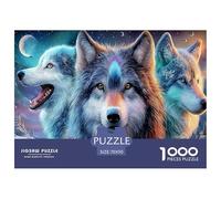 Wild Wolf Jigsaw Puzzles 1000 Pieces Wildlife Puzzles for Adults Decoration Puzzles Family Puzzle Game for The Whole Family, for Women, Gifts for Men 100% Recycled Cardboard 70x50cm/1000pcs