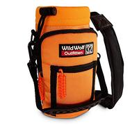 Wild Wolf Outfitters Water Bottle Carrier Holder with Adjustable Strap and 2 Pockets for Hands-Free Walking and Hiking | Orange, 1 L