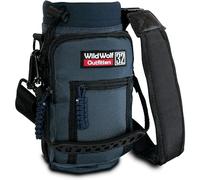 Wild Wolf Outfitters Water Bottle Carrier Insulated Bag Holder with Adjustable Shoulder Strap and 2 Pockets for Hands-Free Walking and Hiking | Navy, 1 L