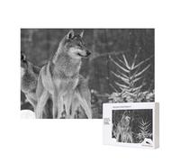 Wild Wolf Printed,300 Pieces Wooden Jigsaw Family Game Jigsaw Puzzles for Adults Teens Home Decor