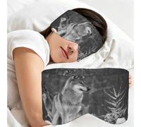 Wild Wolf Printed, Sleep Mask for Home Travel, Full Eye Covers Light Blocking Eye Mask Sleep Eye and Ear Muffs