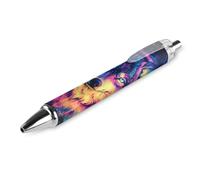 Wild Wolf Watercolor Ballpoint Pen for Men Women 1 PCS | Funny Retractable Medium Point 0.5mm Pen with Soft Grip Smooth Writing