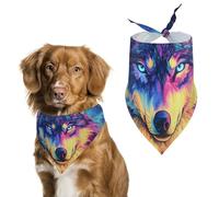 Wild Wolf Watercolor Printed Dog Bandanas Pet Scarf Triangle Adjustable Kerchief Accessories for Cat Dog