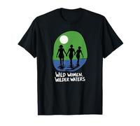 Wild Women Wilder Waters Wellness Mindfulness Nature Therapy T-Shirt