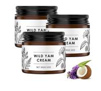 Wild Yam Cream, Moisturizing Body Creams with Vitamin E Aloe Vera,Lavender & Coconut Oil, Plant-Based Moisturizer, Face & Body Lotion For Dry Skin (3 pcs)