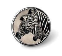 Wild Zebra Lapel Pins Metal Pin Badge Personalized Pinback Button Badges Classic Round Badge Recognition Enamel Lapel Pin for Jackets, Backpacks, Bags