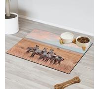 Wild Zebra Pet Feeding Mat for Cat Dog Water Bowl Food Mats African Zebra Pet Feeding Mats Absorbent Nti-Slip Contain Spills Protects Floors Placemat 60.9 x 81.2 cm