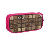 Wild Zoo Large Capacity Double Layer Pencil Case,Customizable Full Print Polyester Fabric Organizer-School, Office, Travel Makeup Pouch