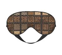Wild Zoo Print Sleep Mask Silk Eye Cover Soft Satin Blindfold Elastic Strap Night Eyeshade Travel Nap for Women Men