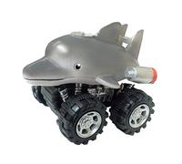 Wild Zoomies from Deluxebase. Friction powered toy monster trucks with cool animal riders, great red panda toys for boys and girls (Dolphin)
