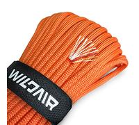 WILDAIR Paracord Survival Paracord Parachute Fire Cord Survival Ropes 4-in-1 100Ft 5/32" Diameter U.S. Military Type III with Integrated Fishing Line, Fire-Starter Tinder