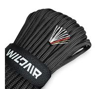 WILDAIR Paracord Survival Paracord Parachute Fire Cord Survival Ropes 4-in-1 5/32" Diameter U.S. Military Type III with Integrated Fishing Line, Fire-Starter Tinder
