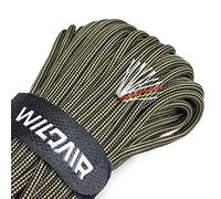 WILDAIR Paracord Survival Paracord Parachute Fire Cord Survival Ropes 4-in-1 5/32" Diameter U.S. Military Type III with Integrated Fishing Line, Fire-Starter Tinder