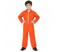 Wildarms Children's Orange Prisoner Uniform Costume for Halloween, Carnival, Theme Parties, School Theatre and Performance Games