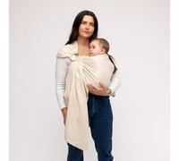 WildBird - Ring Sling Baby Carrier - Newborn to Up to 35 lbs - for Moms, Dads & Caregivers - 100% Natural European Linen Fibers - Versatile & Adjustable - 74” Size - Sparrow Fabric & Bronze Ring