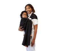 WildBird - Ring Sling Baby Carrier - Newborn to Up to 35 lbs - for Moms, Dads & Caregivers - 100% Natural European Linen Fibers - Versatile & Adjustable - 90” Size - Raven Fabric & Black Ring
