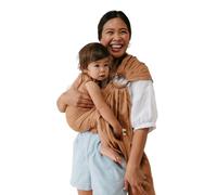 WildBird - Ring Sling Baby Carrier - Newborn to Up to 35 lbs - for Moms, Dads & Caregivers - 100% Natural European Linen Fibers - Versatile & Adjustable - 90” Size - Willow Fabric & Bronze Ring
