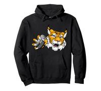 Wildcat Bobcat Lynx Ice Hockey Puck Cartoon Character Pullover Hoodie