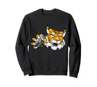 Wildcat Bobcat Lynx Ice Hockey Puck Cartoon Character Sweatshirt