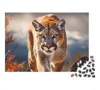 Wildcat Prowling 1000 Piece Premium Cardboard Nature Wildlife Scene Puzzle Bundle, Logic Game Adults, Stress Relief, Gift & Couple Puzzle Activity 38x26cm/1000pcs