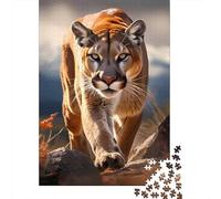 Wildcat Prowling Premium Cardboard 1000 Piece Nature Wildlife Scene Puzzle Set, Educational Challenge Adults/Teens, Stress Relief, Gift for Seniors/Teens 38x26cm/1000pcs