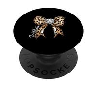 Wildcats Leopard Print Bow School Spirit Wildcat Mascot PopSockets Adhesive PopGrip