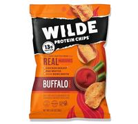 Wilde Buffalo Protein Chips, Thin and Crispy, High Protein, Keto Friendly, Made with Real Ingredients, 1.34oz Bags (Pack of 8)