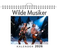 Wilde Musiker: Wandkalender 2026, Kalender DIN A4 quer, Monatskalender im Querformat mit Kalendarium, das perfekte Geschenk