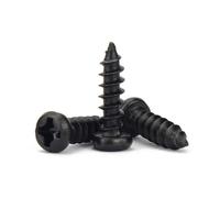 Wildeep 10/20pcs M3.9 Length 6.5-70mm Black 304 Stainless Steel Cross Phillips Pan Round Head Self Tapping Wood Screw(65mm,(10pcs) M3.9)
