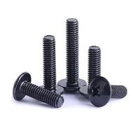 Wildeep 50pcs M2 M2.5 M3 M3.5 TM Length 3-30mm Screws Phillips Truss Mushroom Head Screw Black Plated Electronic Carbon Steel Samll Screws(3mm,M3 50pcs)