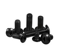 Wildeep 50PCS M3 M3.5 Length 3-30mm Cross Recessed Cheese Head Screw Black Plated Carbon Steel Screw(30mm,M3x50pcs)