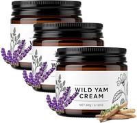 Wilderglow Wild Yam Cream,Moisturizing Body Cream with Vitamin E Aloe Vera, Soothing Plant-Based Moisturizer to Help Support Hormonal Balance for Women & Men, Gentle Safe Non-Greasy (3PCS)