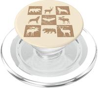Wilderness Animal Silhouette Wolf Moose Eagle Bear Deer PopSockets PopGrip for MagSafe