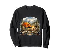 Wilderness Campfire Escape Mountain Adventure Sweatshirt