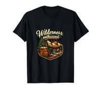 Wilderness Enthusiast Camping Mountain Badge T-Shirt