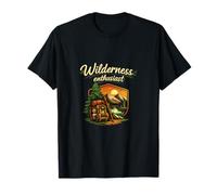 Wilderness Enthusiast Camping Mountain Badge T-Shirt