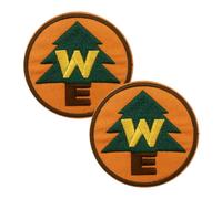 Wilderness Explorer Embroidered Patch Applique Iron/Sew on Patch Halloween DIY Craft Accessories for Halloween Costume Emblem (2 Piece WE Patches)