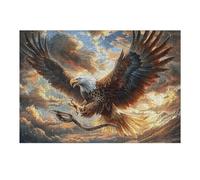 Wilderness Flying Bald Eagle 300 Pieces Jigsaw Puzzles For Men Educational Decompression Adults Anxiety Memory Care Mothers Valentines Cardboard 300 PCS/40x28cm