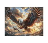 Wilderness Flying Bald Eagle 500 Pieces Set Classic Jigsaw Puzzle Teen Fans 14-18 Yrs Brain Training Logic Skill Leisure Adventure Valentines Recycled Cardboard 500 PCS/52×38cm