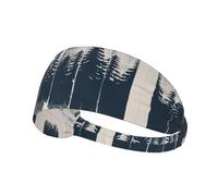 Wilderness Fox Art Printed Elastic Sports Headband: Stretchy Sweatband for Running Gym Cycling Yoga Fitness Travel