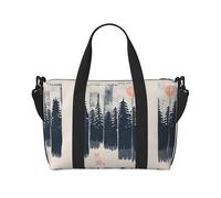 Wilderness Fox Art Printed Travel Tote Bag, Large Capacity Gym Bag, Lightweight Weekend Travel Shoulder Bag, Unisex