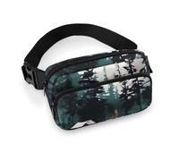 Wilderness Nature Camping Fanny Pack for Women, Personalized Waist Bag with Multi-Pockets for Men, Belt Bag for Travel, Crossbody Bags with Zipper, Adjustable Bum Bags for Running